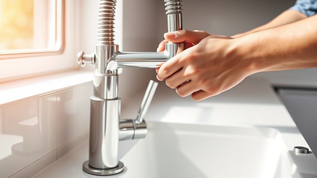 Elyria plumber installing a kitchen faucet